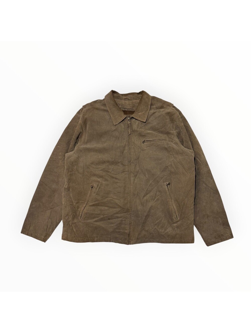 Vintage 90s Cabela’s Heavy Suede Leather Field Jacket XL Liner Chore Coat Men’s